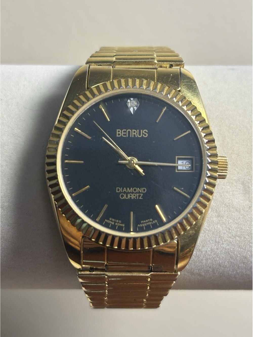 Vintage Benrus Diamond Quartz Watch 33mm Runs